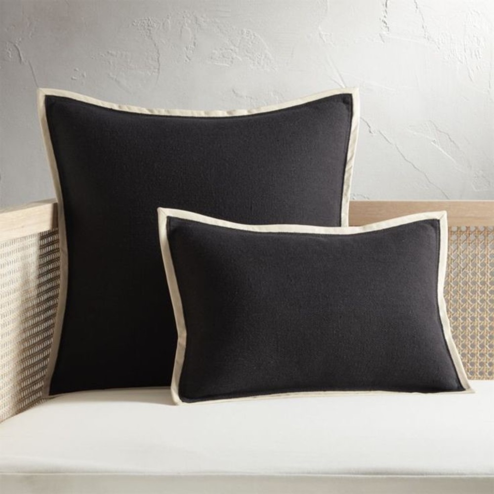 CB2 - Delaney Black Linen 20x20 pillow cover